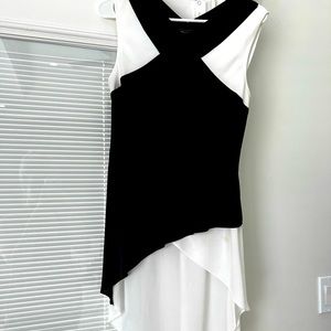 Black and White Flowy Top